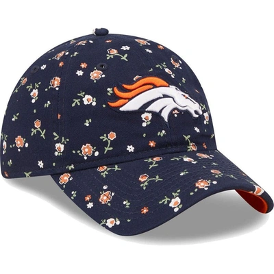 Shop New Era Navy Denver Broncos  Floral 9twenty Adjustable Hat