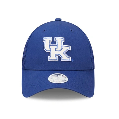 Shop New Era Blue Kentucky Wildcats 9forty Logo Spark Trucker Snapback Hat