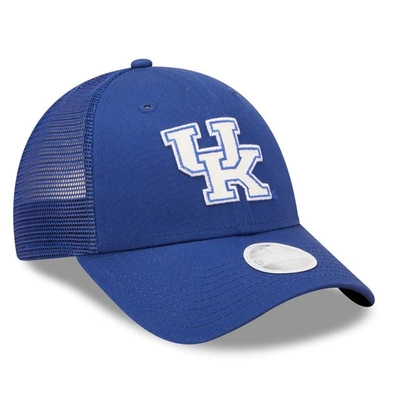 Shop New Era Blue Kentucky Wildcats 9forty Logo Spark Trucker Snapback Hat