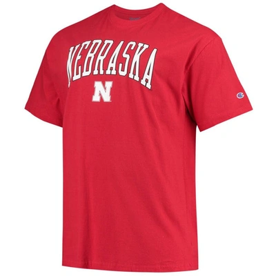 Shop Champion Scarlet Nebraska Huskers Big & Tall Arch Over Wordmark T-shirt