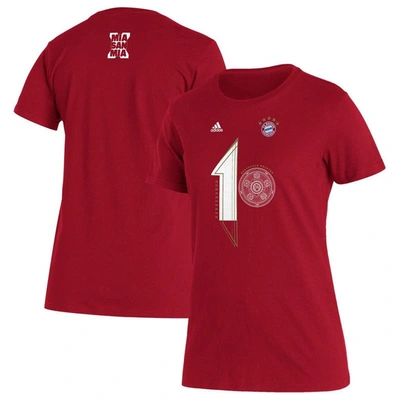 Shop Adidas Originals Adidas Red Bayern Munich 2022 Deutscher Meister T-shirt