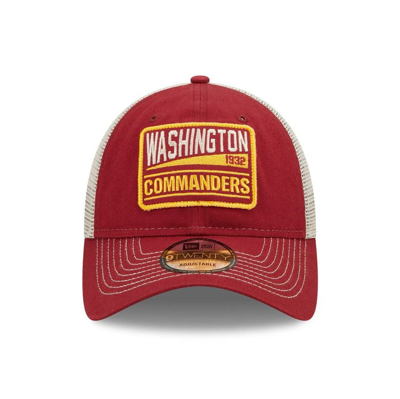 Shop New Era Burgundy/natural Washington Commanders  Devoted Trucker 9twenty Snapback Hat