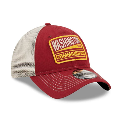 Shop New Era Burgundy/natural Washington Commanders  Devoted Trucker 9twenty Snapback Hat