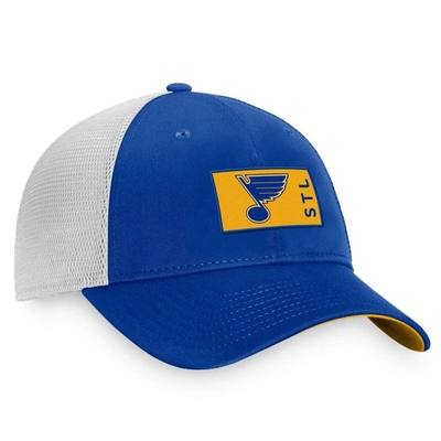 Shop Fanatics Branded Blue/white St. Louis Blues Authentic Pro Rink Trucker Snapback Hat