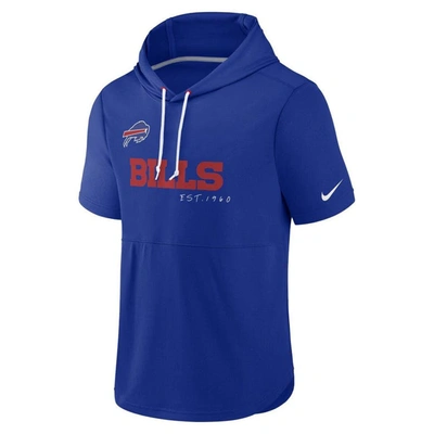 Shop Nike Royal Buffalo Bills Short Sleeve Pullover Hoodie