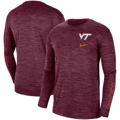 Shop Nike Maroon Virginia Tech Hokies Velocity Legend Team Performance Long Sleeve T-shirt