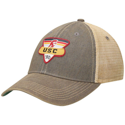 LEGACY ATHLETIC GRAY USC TROJANS LEGACY POINT OLD FAVORITE TRUCKER SNAPBACK HAT 