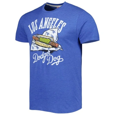 Shop Homage Royal Los Angeles Dodgers Hyper Local Tri-blend T-shirt