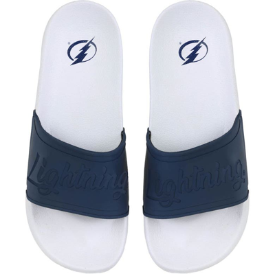 Shop Foco Tampa Bay Lightning Script Wordmark Slide Sandals In White