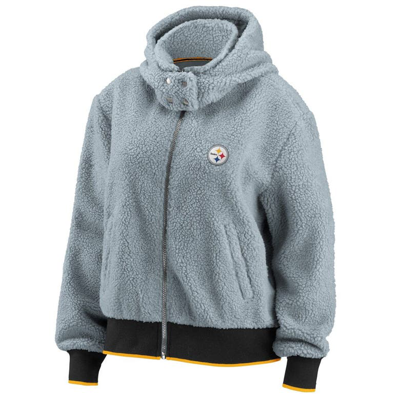 Wear by Erin Andrews Steelers Women's Full Zip Hooded Fleece - M