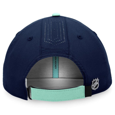 Shop Fanatics Branded Deep Sea Blue Seattle Kraken Authentic Pro Rink Pinnacle Adjustable Hat In Navy