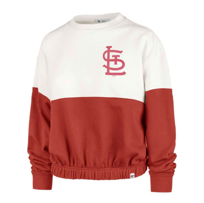 Women's '47 White/Red St. Louis Cardinals Take Two Bonita Pullover Sweatshirt Size: Small