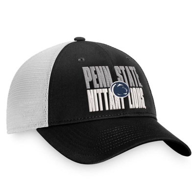 Shop Top Of The World Black/white Penn State Nittany Lions Stockpile Trucker Snapback Hat