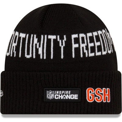 Shop New Era Youth  Black Chicago Bears Social Justice Cuffed Knit Hat