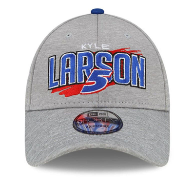 Men's Kyle Larson New Era Gray/Black 9FORTY Name & Number Adjustable Hat