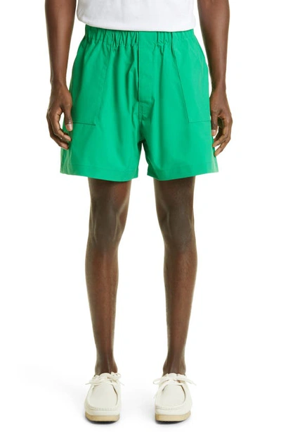 Shop Mackintosh Relaxed Fit Water Repellent Plain Captain Shorts In Green