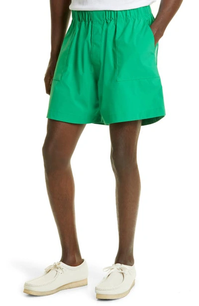 Shop Mackintosh Relaxed Fit Water Repellent Plain Captain Shorts In Green