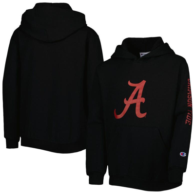 Shop Champion Youth  Black Alabama Crimson Tide Two-hit Logo Pullover Hoodie