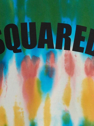 Dsquared2 Logo Tie Dye Sweatshirt Hoodie In Multicolor