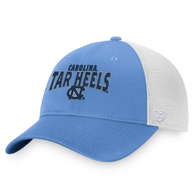 Shop Top Of The World Carolina Blue/white North Carolina Tar Heels Breakout Trucker Snapback Hat In Light Blue
