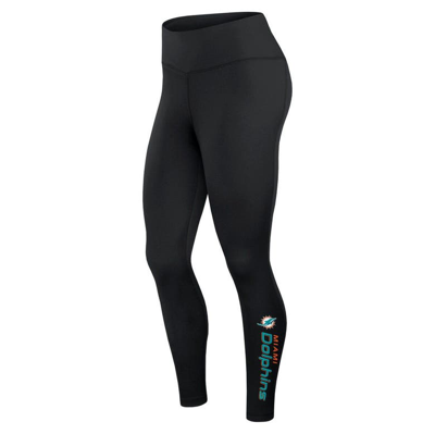 Fanatics Branded Black Miami Dolphins Wordmark Stacked Leggings