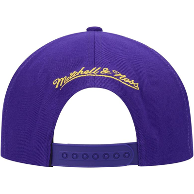 Shop Mitchell & Ness Purple Los Angeles Lakers Hardwood Classics Earthquake Snapback Hat