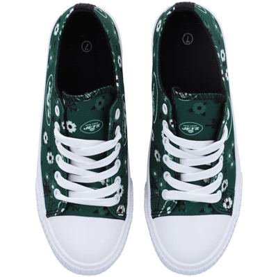 Shop Foco Green New York Jets Flower Canvas Allover Shoes