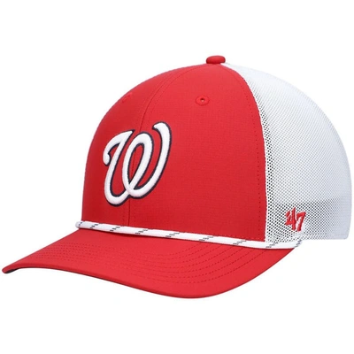 Shop 47 ' Red/white Washington Nationals Burden Trucker Snapback Hat