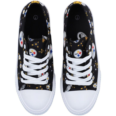 Shop Foco Black Pittsburgh Steelers Flower Canvas Allover Shoes