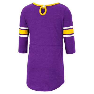 Shop Colosseum Girls Toddler  Heathered Purple Lsu Tigers Poppin Sleeve Stripe Dress In Heather Purple