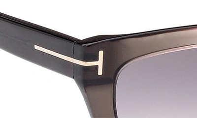 Shop Tom Ford Winona 53mm Gradient Cat Eye Sunglasses In Shiny Grey Rose / Rose Mirror