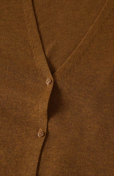 Mango Oversized Fine-knit Cardigan Medium Brown In Medium Brown