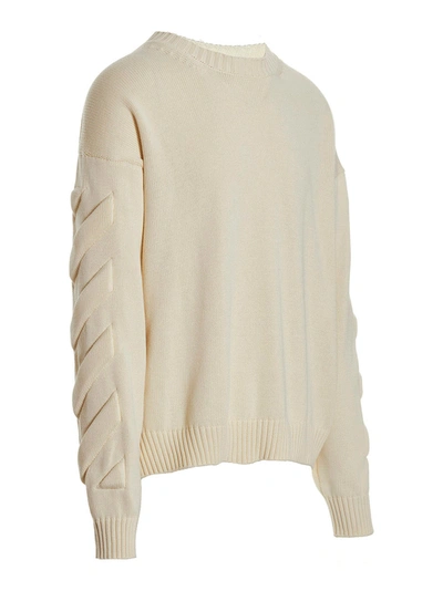 Shop Off-white '3d Diag' Sweater In Beige