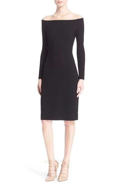 Shop L Agence Off The Shoulder Sheath Dress In Black