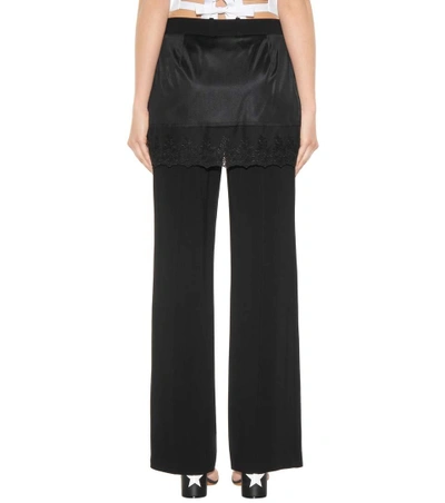 Shop Givenchy Lace-trimmed Jersey Trousers In Black