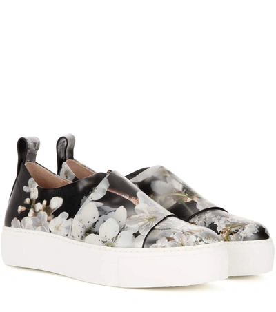 Calvin Klein Collection Ariel Printed Leather Slip-on Trainers In Apple Llossom