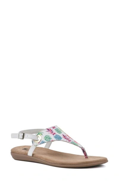 Shop White Mountain Footwear London T-strap Sandal In Rainbow/ Multi/ Fab
