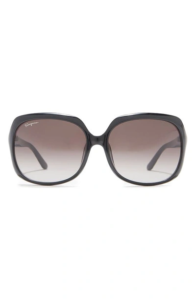 Ferragamo Salvatore  59mm Square Sunglasses In Black