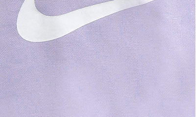 Shop Nike Kids' Club Crop Cotton Blend French Terry Hoodie In Oxygen Purple/ White