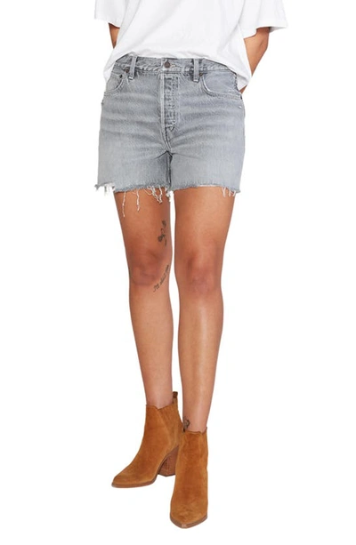 Shop Etica Haven Relaxed Cutoff Denim Shorts In Moonstone