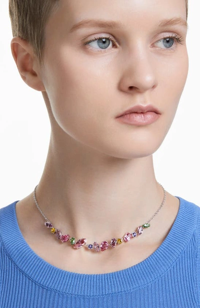 Shop Swarovski Gema Frontal Necklace In Pink