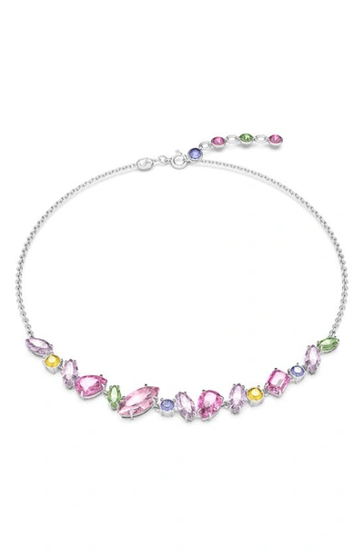 Swarovski Gema Frontal Necklace In Pink