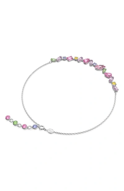 Shop Swarovski Gema Frontal Necklace In Pink