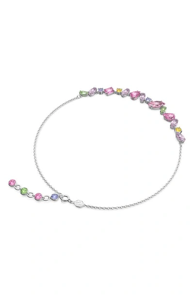 Swarovski Gema Frontal Necklace In Pink