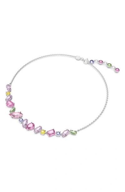 Swarovski Gema Frontal Necklace In Pink