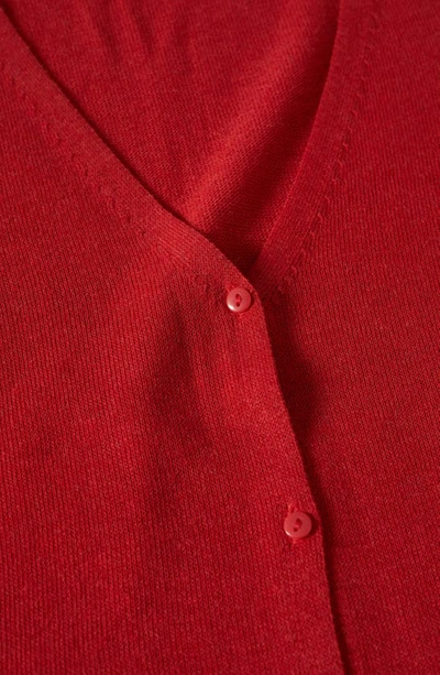 Mango Oversized Fine-knit Cardigan Strawberry In Strawberry