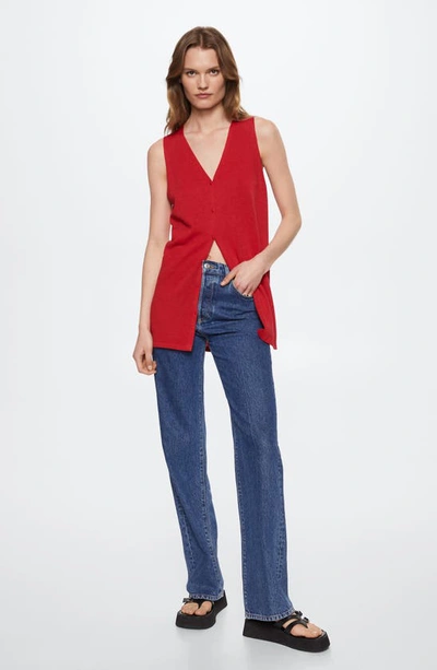 Mango Oversized Fine-knit Cardigan Strawberry In Strawberry