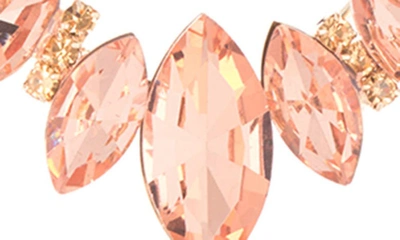 Shop Natasha Marquise Crystal Teardrop Earrings In Rose Gold/ Peach