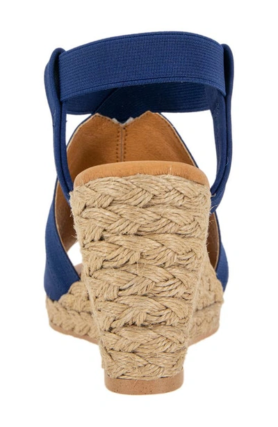 Shop Andre Assous Nalik Platform Wedge Espadrille Sandal In Navy