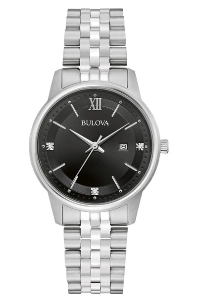 Shop Bulova Classic Diamond Bracelet Watch, 32mm In Silver